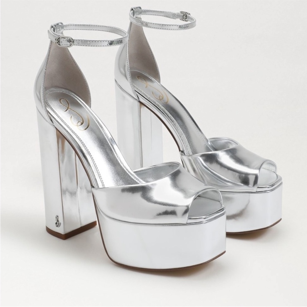 Kori Shiny Silver Platform Sandals